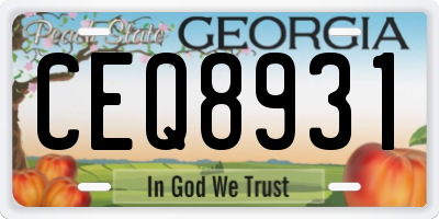 GA license plate CEQ8931