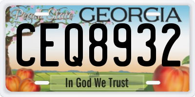 GA license plate CEQ8932
