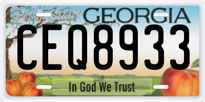 GA license plate CEQ8933