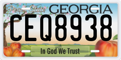 GA license plate CEQ8938