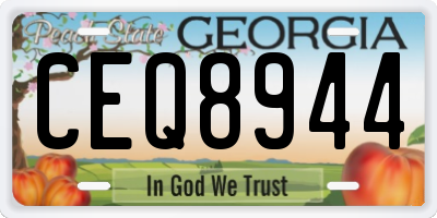 GA license plate CEQ8944