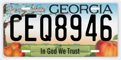 GA license plate CEQ8946