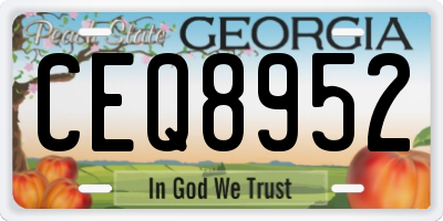 GA license plate CEQ8952
