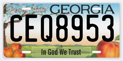 GA license plate CEQ8953