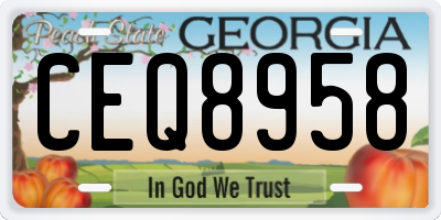 GA license plate CEQ8958