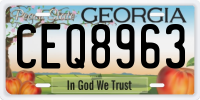 GA license plate CEQ8963