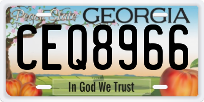GA license plate CEQ8966