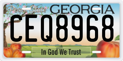 GA license plate CEQ8968