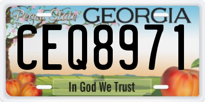 GA license plate CEQ8971