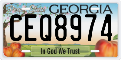 GA license plate CEQ8974