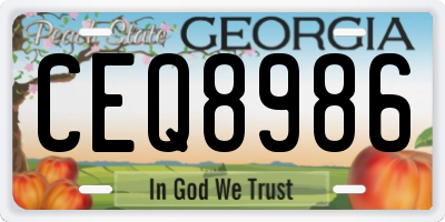 GA license plate CEQ8986