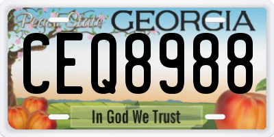 GA license plate CEQ8988