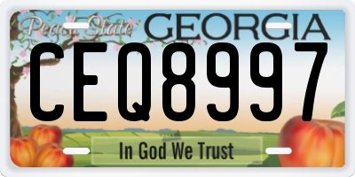 GA license plate CEQ8997