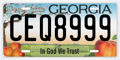 GA license plate CEQ8999