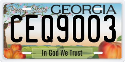 GA license plate CEQ9003