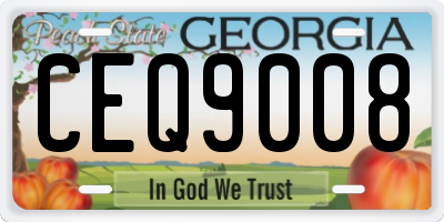 GA license plate CEQ9008