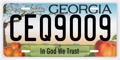 GA license plate CEQ9009