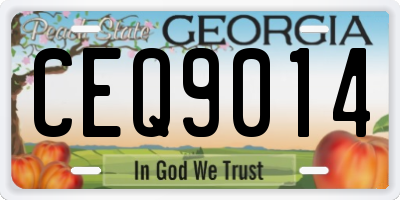 GA license plate CEQ9014