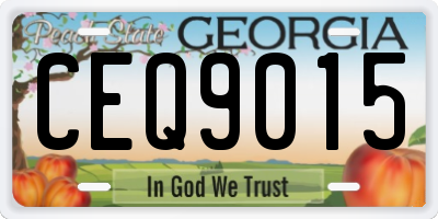 GA license plate CEQ9015