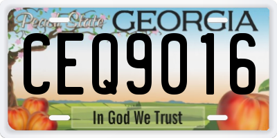 GA license plate CEQ9016