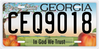 GA license plate CEQ9018