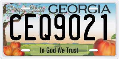 GA license plate CEQ9021