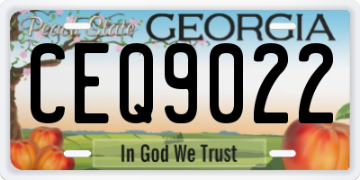 GA license plate CEQ9022