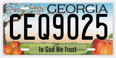 GA license plate CEQ9025