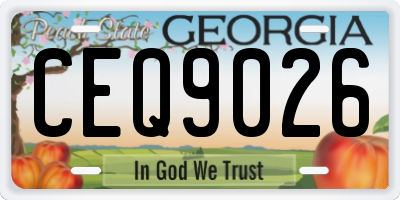 GA license plate CEQ9026