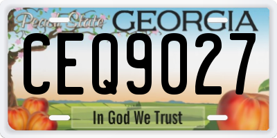 GA license plate CEQ9027