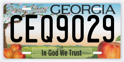 GA license plate CEQ9029
