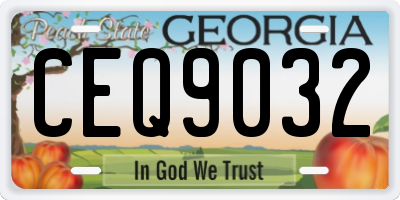 GA license plate CEQ9032