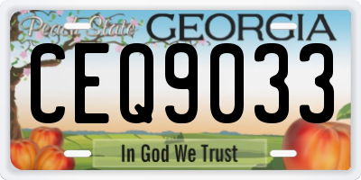GA license plate CEQ9033