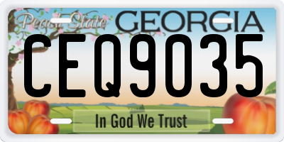 GA license plate CEQ9035