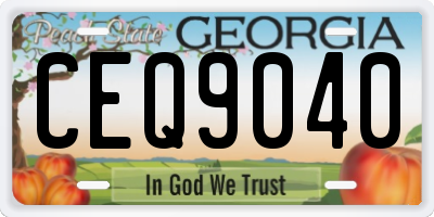 GA license plate CEQ9040