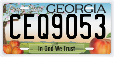 GA license plate CEQ9053