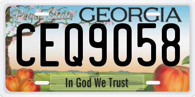 GA license plate CEQ9058