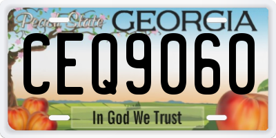 GA license plate CEQ9060