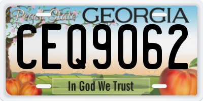 GA license plate CEQ9062