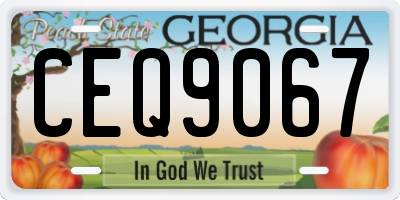 GA license plate CEQ9067