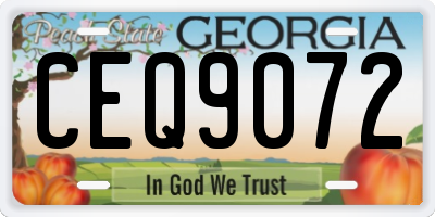 GA license plate CEQ9072