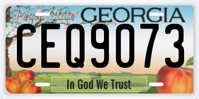 GA license plate CEQ9073