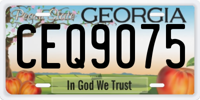 GA license plate CEQ9075