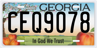 GA license plate CEQ9078