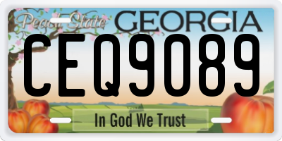 GA license plate CEQ9089