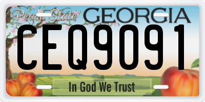 GA license plate CEQ9091