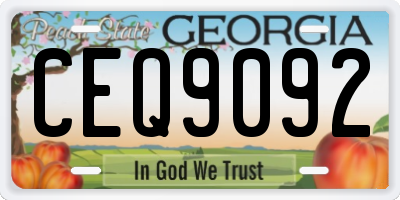 GA license plate CEQ9092