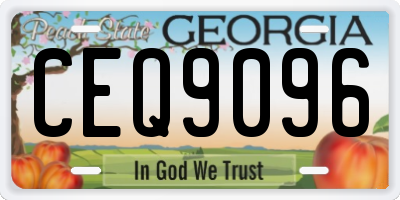 GA license plate CEQ9096