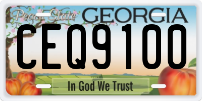 GA license plate CEQ9100