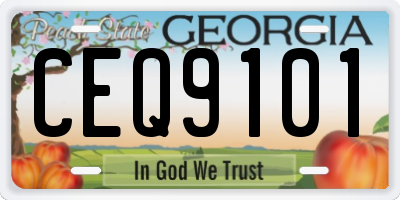 GA license plate CEQ9101